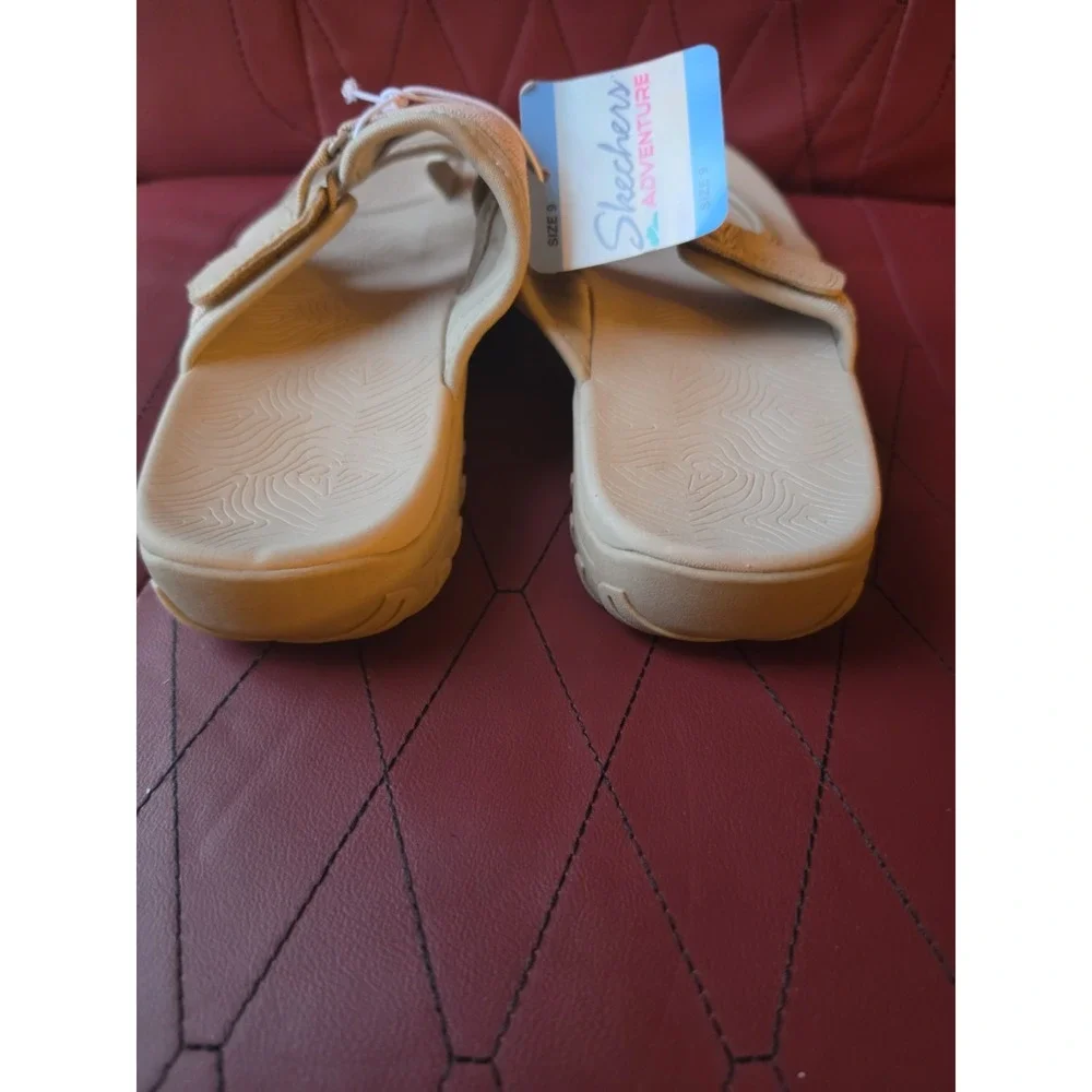 Skechers Reggae Seize The Day Machine Washable Vegan Slide Sandal Taupe Pink 9